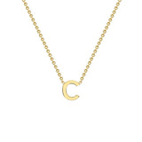 9K Yellow Gold 'C' Initial Adjustable Necklace/15"-17"