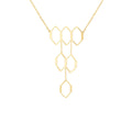 9K Yellow Gold Honeycomb Necklace /16.5" -17.5"