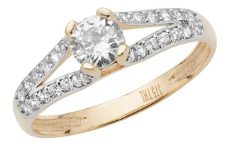 9ct Yellow Gold CZ Ring