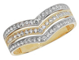 9ct Yellow Gold CZ Wishbone Ring