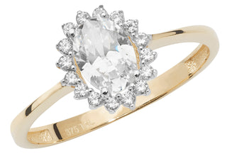 9ct Yellow Gold CZ Ring