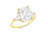 9ct Yellow Gold Trilogy CZ Ring