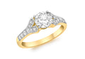 9ct Yellow Gold Round CZ Split-Shoulder Ring