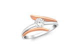 9ct 2 Coloured Round CZ Crossover Ring