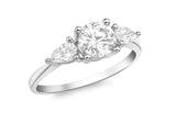 9ct White Gold CZ 3- Stone Ring