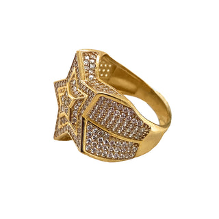 9K Yellow Gold CZ Small Star Ring
