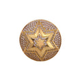9K Yellow Gold CZ Circular Star Ring