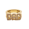 9K Yellow Gold CZ Dad Ring