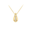 9K Yellow Gold 1mm CZ Teardrop Adjustable Necklace /16"-17"