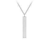 9K White Gold Vertical Bar Adjustable Necklace/ 16"-17"