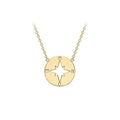 9K Yellow Gold Compass Necklace /16"-17"