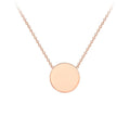 9K Rose Gold 10mm Disc Adjustable Necklace/16"-17"