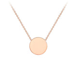 9K Rose Gold 10mm Disc Adjustable Necklace/16"-17"