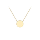 9K Yellow Gold 10mm Disc Adjustable Necklace /16"-17"