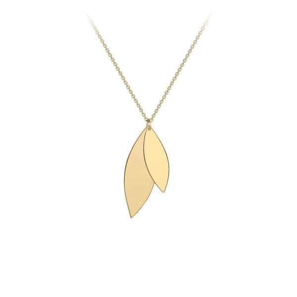 9K Yellow Gold Double-Ellipses Necklace /16"-17"