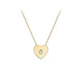 9K Yellow Gold Cubic Zirconia Slider Heart Necklace /16"-18”