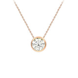 9K Rose Gold 7mm Cubic Zirconia Slider Necklace /16"-18”