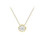 9K Yellow Gold 7mm Cubic Zirconia Slider Necklace /16"-18”