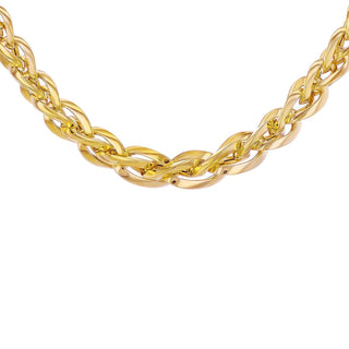 9K Yellow Gold Plaited Woven Link Necklace /17.75"