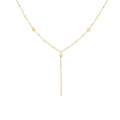 9K Yellow Gold Diamond Cut Ball Y Necklace Adjustable /17"-1