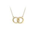 9K Yellow Gold Linked Rings Adjustable Necklace/17"-18"