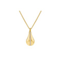 9K Yellow Gold 1mm CZ Teardrop Adjustable Necklace /17" - 18