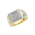 9K Yellow Gold Mens CZ Ring