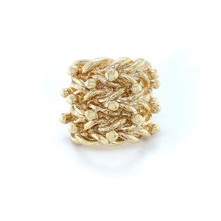 9K Yellow Gold 5 Row Keeper Ring