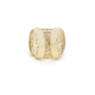 9K Yellow Gold Buckle Ring