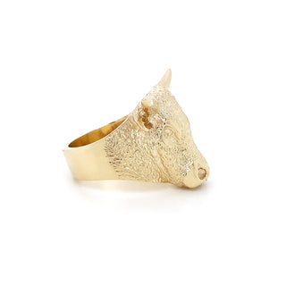 9K Yellow Gold Bison Ring
