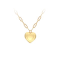 9K Yellow Gold Polished Heart Paper Necklace /18''+1"