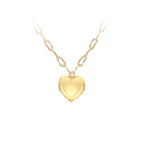 9K Yellow Gold Polished Heart Paper Necklace /18''+1"