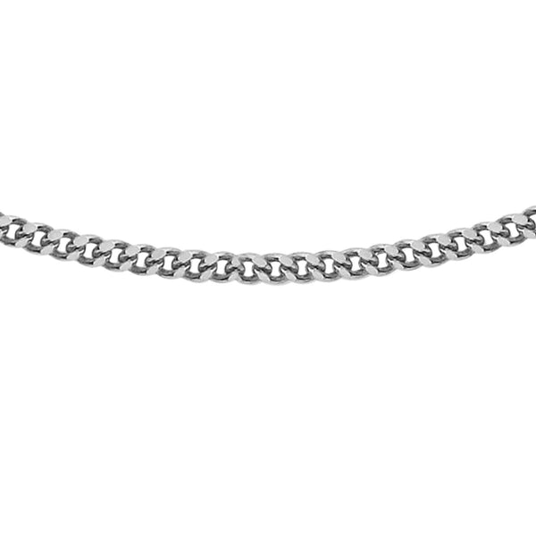 9K White Gold Diamond Cut Curb Chain  /18"