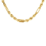 9K Yellow Gold 4.4mm Hollow Dimaond Cut Figarope Chain /18"