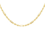 9K Yellow Gold Diamond Cut Figarope Chain /18"