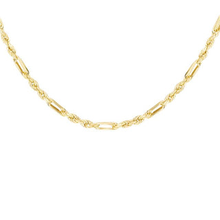 9K Yellow Gold Diamond Cut Figarope Chain /18"
