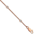 18ct Rose Gold 0.20ct Diamond By The Yard Rubover Bracelet