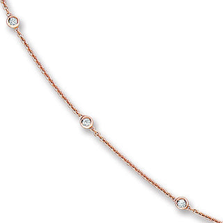 18ct Rose Gold 1.00ct Diamond By The Yard Necklace (36in/91cm)