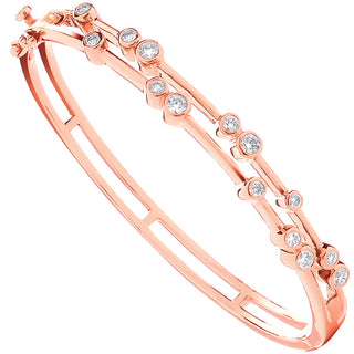 18ct Rose Gold 1.00ctw Dress Diamond Bangle