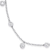 18ct Wg 0.33ctw Rub Over Set Diamond (18in/45cm) Chain