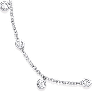18ct Wg 0.33ctw Rub Over Set Diamond (18in/45cm) Chain