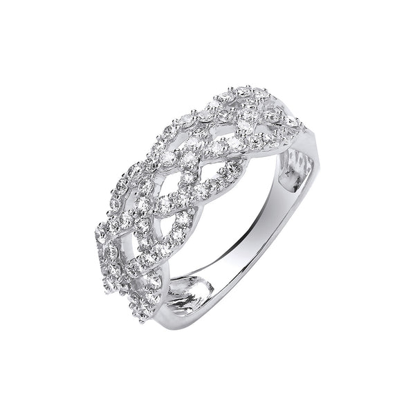 18ct Wg 0.75ct Weaved Diamond Dress Ring