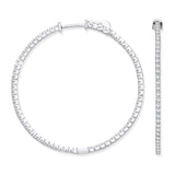 18ct Wg 1.02ctw Diamond Set Inside & Outside Hoop Earrings
