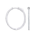 18ct Wg 1.27ctw Diamond Set Inside & Outside Oval Hoops