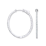 18ct Wg 1.27ctw Diamond Set Inside & Outside Oval Hoops