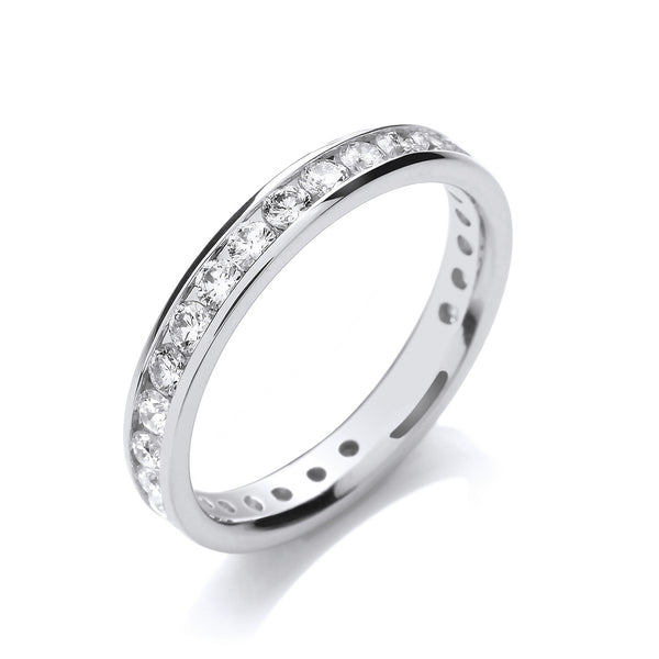 18ct Wg Channel Set Full Eternity 1.00ctw Diamond Ring