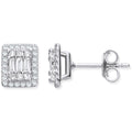 18ct Wg Rectangular Studs Set With 0.50ctw Diamonds