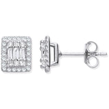 18ct Wg Rectangular Studs Set With 0.50ctw Diamonds