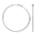 18ct Wg Skinny Hoops Set With 0.72ctw Diamonds Inside & Outside