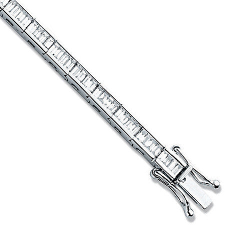 18ct White 3.00ct Baguette Cut Diamond Bracelet
